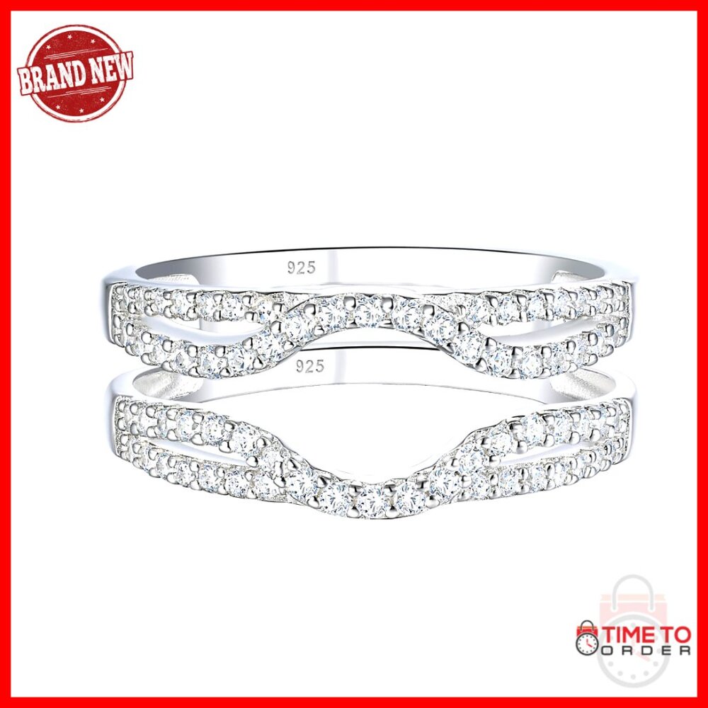 Sterling Silver Infinity Wrap Ring Enhancer Adjustable Wedding Band Guard